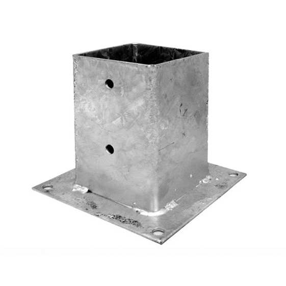 Paalhouder met plaat rondom 90/90 mm (2/2.5mm)